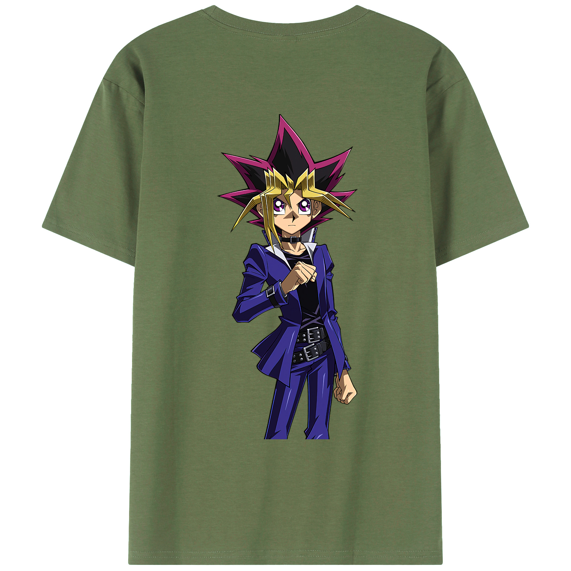 （画像用） 遊☆戯☆王 Yu-Gi-Oh! 綿100％ メンズ半袖Tシャツ（バックプリント） 通気性